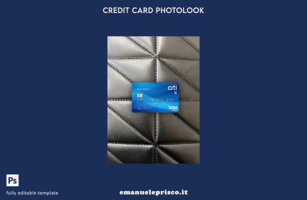 modello frontale photolook per carta Visa Platinum USA Citibank stile verificato